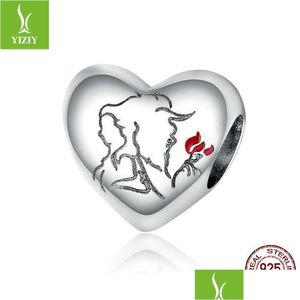 Charms Bamoer Love Sketch Metal Beads Women Charm Jewelry Making 925 Sterling Sier Plated Platinum Fit Original Armband DIY BSC321 DHD24
