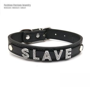 Chokers Sexy Letters SLAVE Choker Collar Customized Necklace Jewelry Men Women DIY Custom Name Cosplay Costume Party Chocker 230131