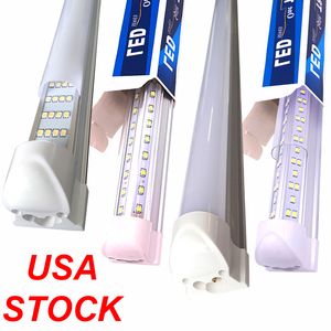 V-Shaped 4ft 5ft 6ft 8ft T8 LED Lights Integrated LED Tube Light Fixtures 4 Row LEDs SMD2835 LED Lights Stock in USA lighting