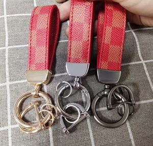 Presbyopia Print Car KeyChain Bag Pendant Charm smycken Keyring Holder For Men Gift Fashion Pu Leather Flower Grid Designer Metal Key Chain Accessories