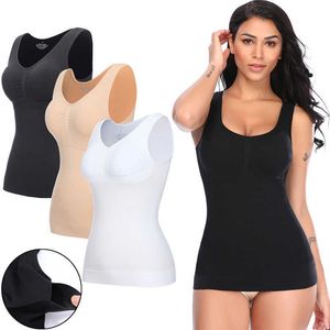 Kvinntankar Camis Tank Tops för kvinnor med inbyggd bh -hylla BRA Casual Wide Strap Basic Camisole Sleeveless Top Shaper med avtagbar Bra Y2302