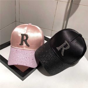 Ball Caps New Fashion Sequins Women Men Baseball Cap Rhinestone Letter Snapback Hats Streetwear Hip Hop Hats Summer Sun Hats G230201