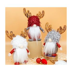 Party Decoration Usef Nicelooking Santa Claus Antler Plush Doll Faceless Toy Ornament f￶r IndoorParty Drop Delivery Home Garden Fest DHGCH