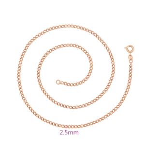 Jóias XP de Correntes -(44 cm 2,5 mm) Rose 585 colares de corrente de ouro para homens Mulher Moda Níquel Free Copper