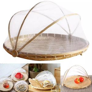 Inne narzędzia kuchenne ręcznie tkane pokarm serwowy koszyk namiotowy owoce Owoc Outdoor Cover Insect Bamboo Weave Sieć piknikowa narzędzie piknikowe W7U7 230201