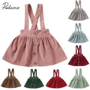 Girl's 2020 Summer Clothing Toddler Kids Baby Girls Party Strap Suspender Gown Solid Overalls Dresses Corduroy Outfits 0131