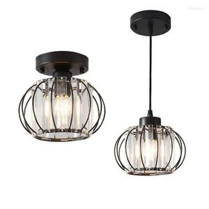 Ceiling Lights Crystal Lamp Rural Retro Single Headed Round Restaurant Led Bedroom Porch Light Corridor Luminaire