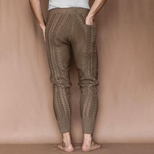 Męskie spodnie Stylowe żebrowane mankiety chude długość dzianiny swobodny gruby długi streetwear 230131