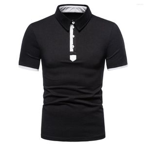 Polo da uomo Polo da uomo Risvolto Colore misto Manica corta Top Moda maschile Casual Party Dress Tees Estate Arrivo Nero Bianco