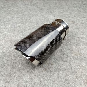 1PCS Inlet 63mm Outlet 89mm Car Styling Akrapovic Exhaust Muffler Pipes Universal Carbon Back Tail Tips