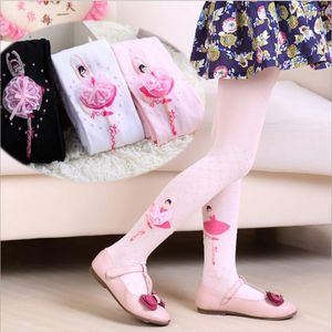 Сценическая одежда Оптовая белая розовая танцевальная одежда Балет мягкая сеть с ногами танцевальные колготки для продажи дети с девочкой