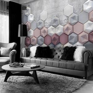 Wallpapers 3D Wallpaper Living Room TV Background Wall Relief Abstract Geometry Bedroom Modern Personality Mural