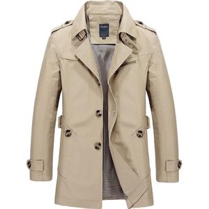 Herrjackor mode Autumn Mens Business Jacket män Lång bomull Vindbrytare överrock manlig avslappnad vintergrav outwear coatmen's