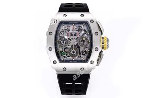 KVF RM11-03 Watch gumowe zegarek zegarek zegarek designerski zegarki Titanium stal szczotkowana powierzchnia guzika składowa oznaczona funkcją czcionki f1 inspiracja wyścigowa