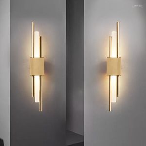 Wall Lamps Modern Stylish LED Lamp Nordic 50cm Up Down Gold Black Acrylic Pipe For Living Room Bedroom Bedside Decor Sconces Light