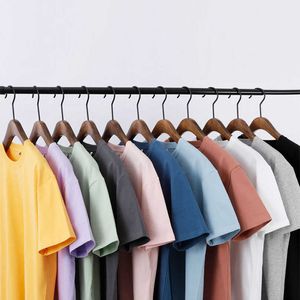 メンズTシャツ40ヤード210g/m 100％コットンTシャツメンメンズオーバーサイズシースルーTシャツ半袖ソリッドトップティー2022夏のブランドY2302