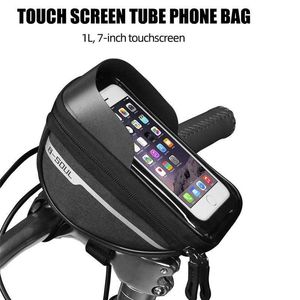 Panniers s Bike 1L Frame Front Tube Cycling Bicycle Waterproof Phone Case Holder 7 Inches Touchscreen Bag Accessories 0201