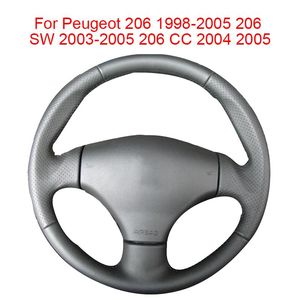 Steering Wheel Covers Customized Original Car Cover For 206 1998-2005 SW CC Leather Braid Auto