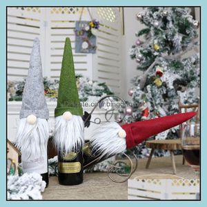 Christmas Decorations Faceless Doll Wine Bottle Case Nordic Land God Santa Claus Champagne Er New Year Decoration Drop Delivery Home Otfdp