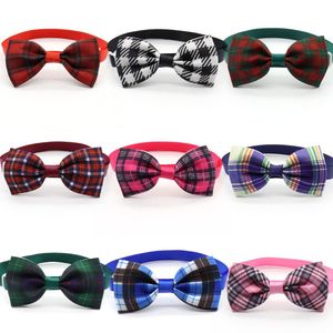 Dog Apparel Pet tie tie collar with plaid stripe dog tie 9 color cat dog tie