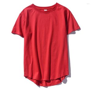 メンズTシャツロゴロングアークボトムシャツピュアコットンカスタム写真カジュアル半袖Tシャツ