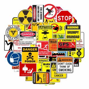 50Pcs Warning Sign Style stickers Waterproof Vinyl Stickers for Laptop Water Bottle Car Decals 239H36