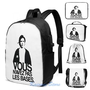 Mochila Impressão gráfica engraçada Orrelsan Basic Simple 3 USB Charge Men Bags Escola Sacos Mulheres Bag Laptop