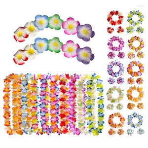 Dekorativa blommor Tropiska Hawaiian Leis Decoration Garland Beach Fun Wreath Birthday Artificial Flower Necklace Summer Party Supplies