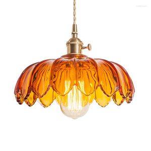 Hängslampor industriell loftstil edison vintage LED -ljusarmaturer antika kopparglas singel hängande lampa hem belysning lampara