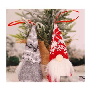 Decorazioni natalizie Mini vecchio uomo senza volto Bambola Albero di Natale Peluche Gnomo Babbo Natale Appeso Ciondolo Decorazione Casa Festa Appendere Ornamenti Vt Dh8J7