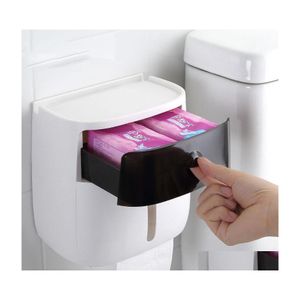 Tissue Boxes Napkins Toilet Paper Holder Waterproof Wall Mounted For Tray Roll Tube Storage Box Drop Delivery Home Garden Kitchen Dhzet