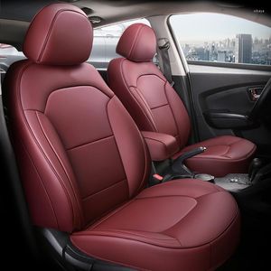 Автомобильные сиденья Covers Custom Design для IX35 2010-2023 года Pads Pods Seats Seater Leatherett (Full Set Wine Red)