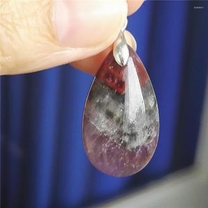 Pendant Necklaces Genuine Natural Auralite 23 Gems Stone Crystal Water Drop Bead Suspension Woman Lady 31x20x10mm