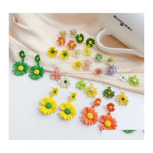 Studdesign Summer Personlighet Solros ￶rh￤nge Min Daisy Flower Earrings for Women Girls Drop Delivery Jewelry Otfdn