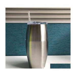 Tazze 25Oz Tazze curve in acciaio inossidabile Forma di tazza A doppia parete sottovuoto Viaggi Acqua Bar Bicchieri Caffè con coperchio St Design Vtmeb1258 Dhq6W