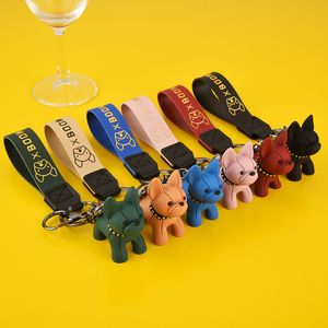 Celebryty netto Ins Creative Law Pitbull Cartoon Keyring Cute Bull Shiba Inu Doll Breychain Wise -Bag