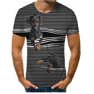 Męskie koszulki 3D dla zwierząt psa nadruk T-shirt swobodny krótki rękaw