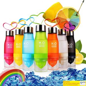 Water Bottles 22Oz Plastic Lemon Bottle H20 Fruit Infusion Infuser Drink Outdoor Sports Juice Lemonportable Bike Travel Sport 1728 D Dhaxn