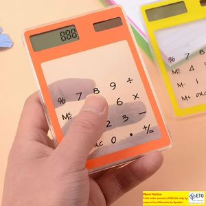 Прозрачный калькулятор корейский творческий студент канцелярские принадлежности Ультра тонкие солнечные мини -портативные учебные офис