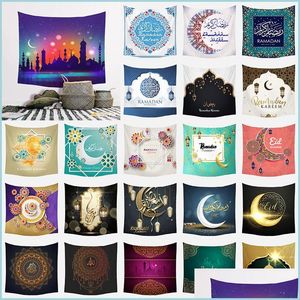 タオルイスラム教徒ラマダンタペストリーEid Mubarak Tablecloth Blankelt Beach Background Hanging 40スタイルドロップデリバリーホームガーデンテキスタイルdh0ow