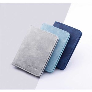 Wallets New Style Mini Thin Men Card Holder Purse Coin Pouch Short Vertical PU Leather Change Money Y2301