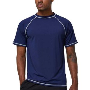 メンズのTシャツスポーツTシャツ夏クイックドライショートスリーブソリッドOネックスポーツウェアビーチスイムランニングフィットネスジムハイキングワークアウト服G230131
