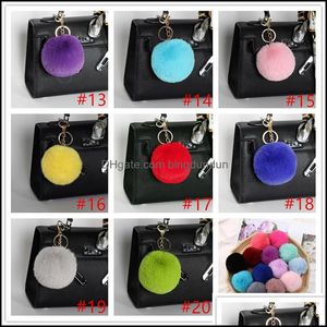 Party Favor Nyest Rabbit Fur Ball Plush Fuzzy Key Chain Pom Keychain Car Bag Ring Pendant Jewelry Gift 20st Drop Delivery Home Gar Otgmh