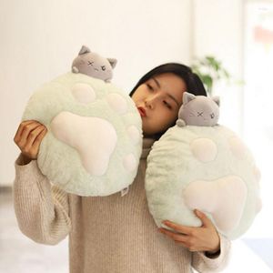 Travesseiro 1 conjunto de ar-condicionado manta prática 2 em 1 gatinho de animais de pelúcia colcha de soneca tiro dobrável