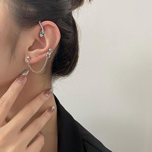 Backs Earrings Fashion Crystal Snake Cuff Earring Punk Hip Hop Metal Rhinestone Animal Wrap For Women Party Gift Jewelry