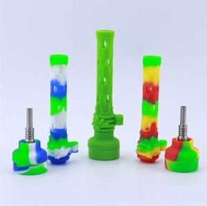 Kit de coletor nectoreado de 10 mm Bong Bong Duas plataformas de óleo de função Tubo de água de vidro com estojo e kit de titânio pino NC