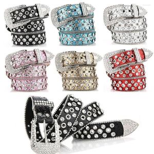 Cintos da marca Harajuku Hip Ladies Dress Punk Bands Pin Buckle cientia Bling Diamond Leather Belt Belt