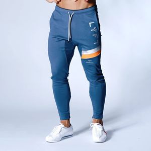 Herrbyxor Sweatpants Fitness Bodybuilding Casual Print Joggers Cotton Slim Fit Streetwear Manlig byxor 230131