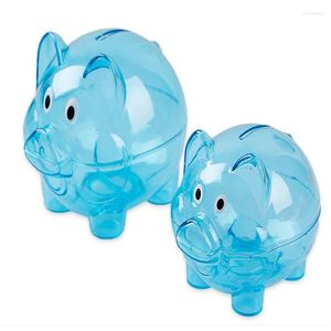 Plates Est Candy-Colored Piggy Bank Cute Transparent Plastic Children's Cartoon Coin