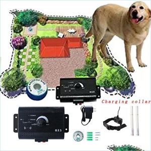 Collari per cani Guinzagli Sistema di recinzione elettrica Interrato Impermeabile Ricaricabile Addestramento per animali domestici Drop Delivery Giardino domestico Articoli per animali domestici Dh4Lg